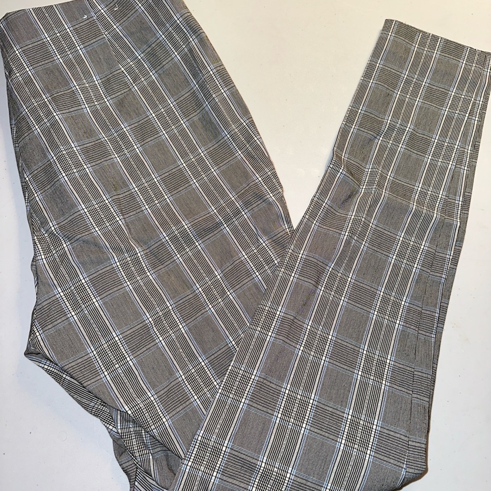 Calvin Klein Gray Plaid Skinny Pants